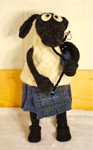 Wee Black Faced Sheep ready tae 'pipe in the haggis'